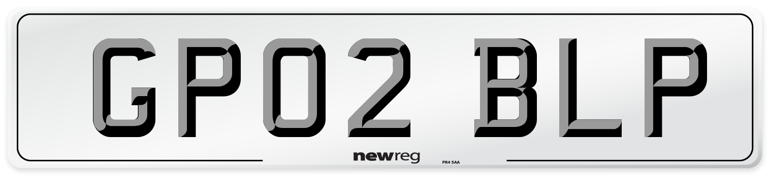 GP02 BLP Number Plate from New Reg